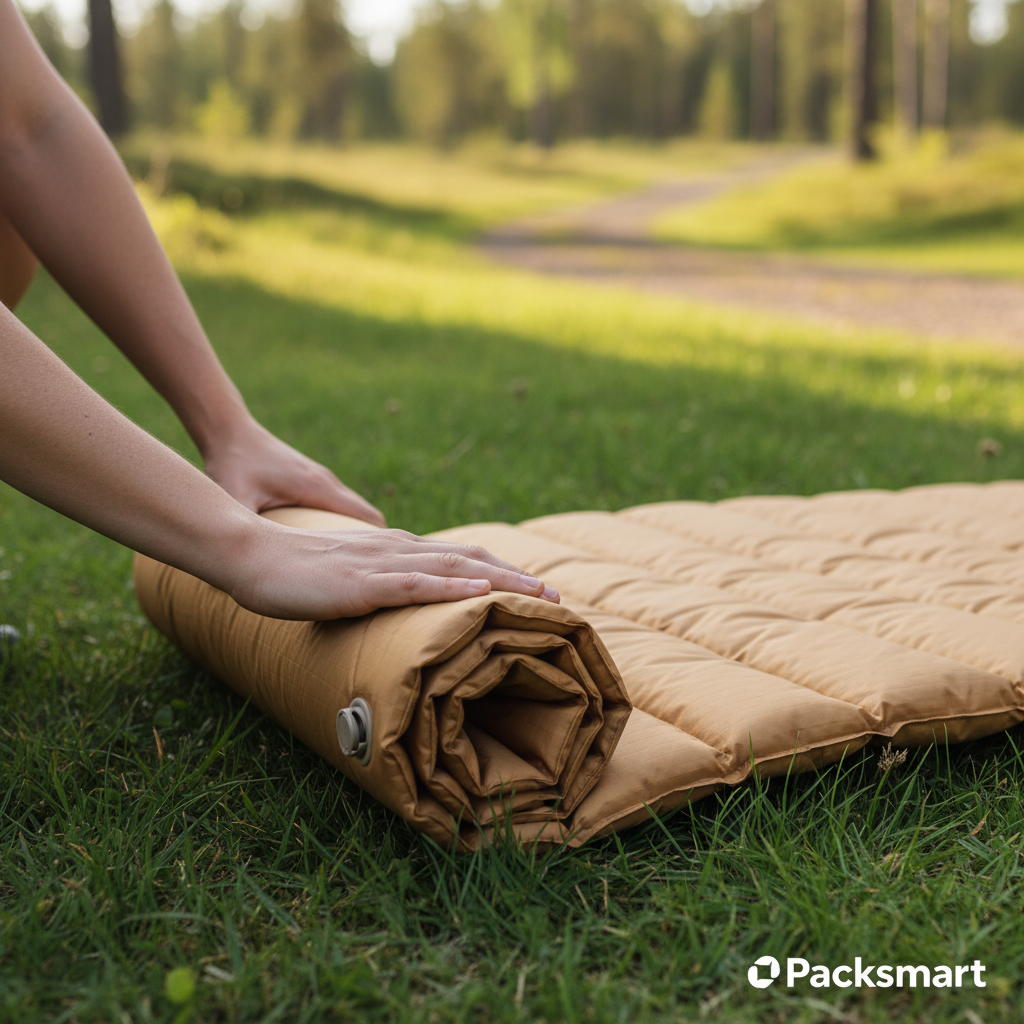 Självuppblåsande Liggunderlag & Luftmadrass för Camping | R-värde 4, Inbyggd Kudde & Pump