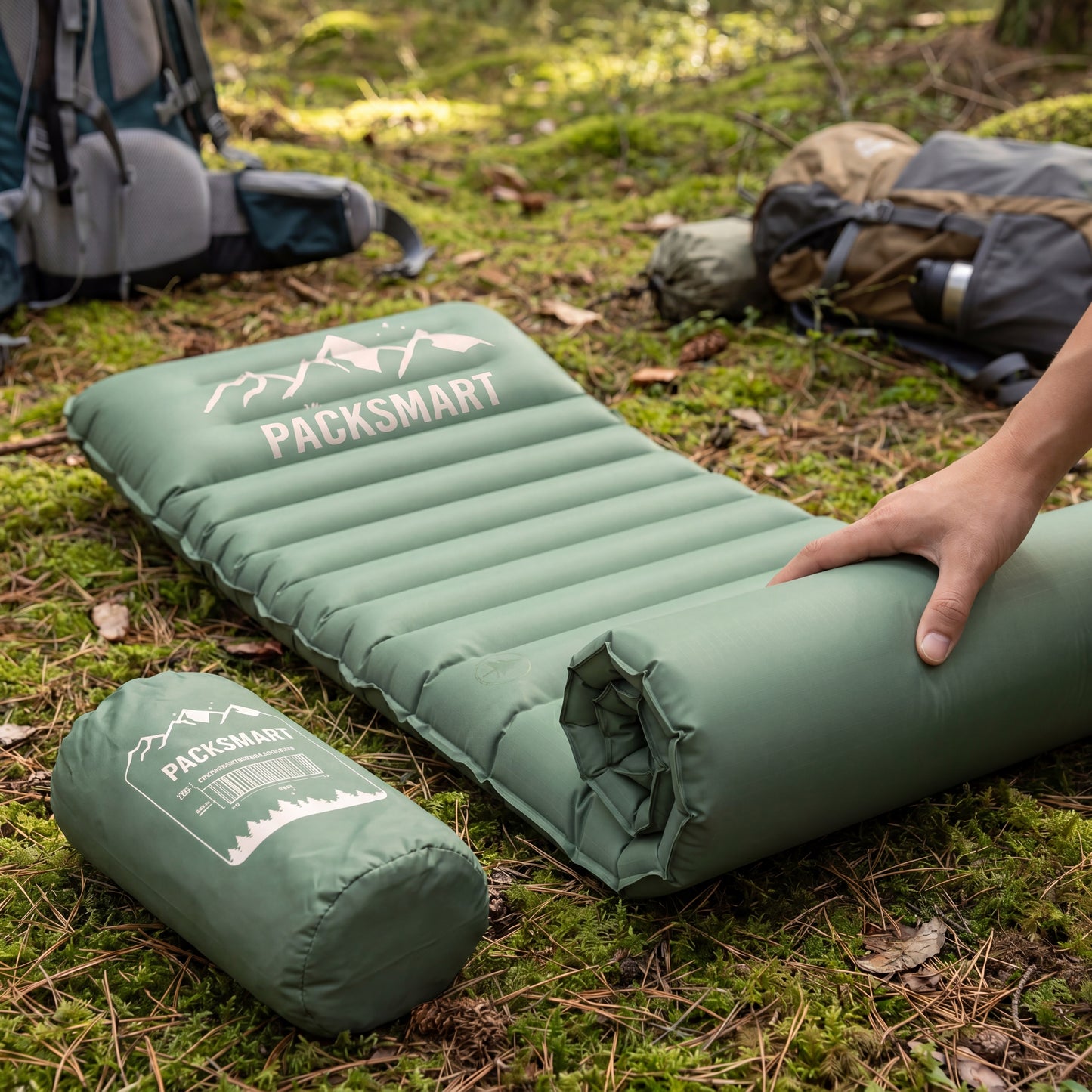 Selvoppusteligt liggeunderlag & luftmadras til camping