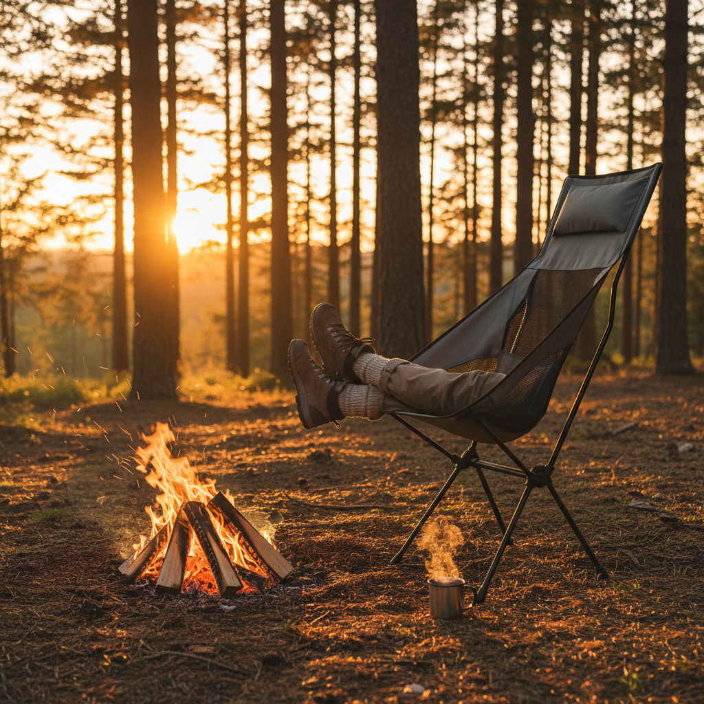 Campingstol vid lägereld