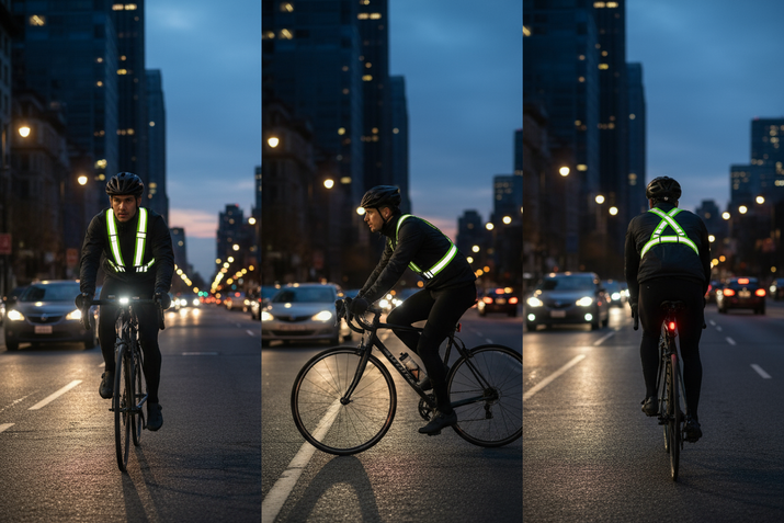 Cyklist med reflexsele