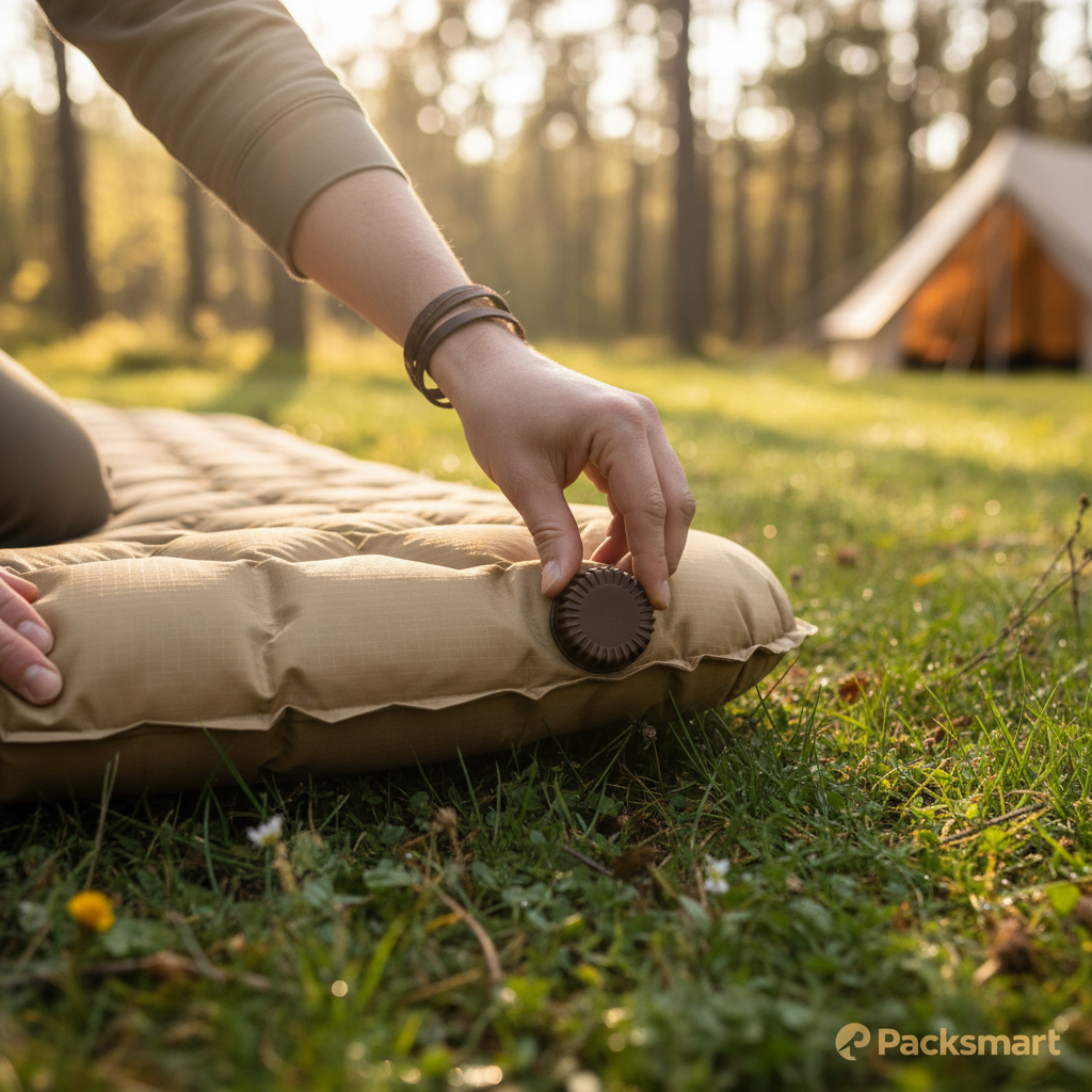 Självuppblåsande Liggunderlag & Luftmadrass för Camping | R-värde 4, Inbyggd Kudde & Pump