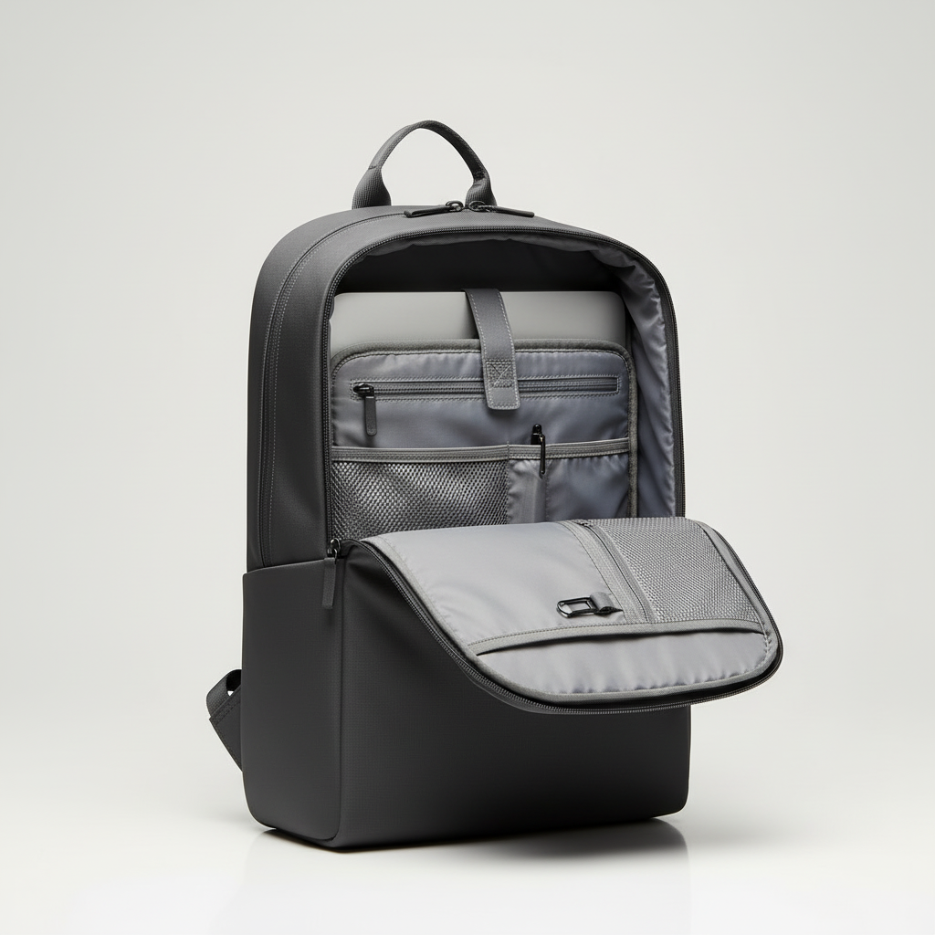 Studio Slim 18L öppen med laptopfack