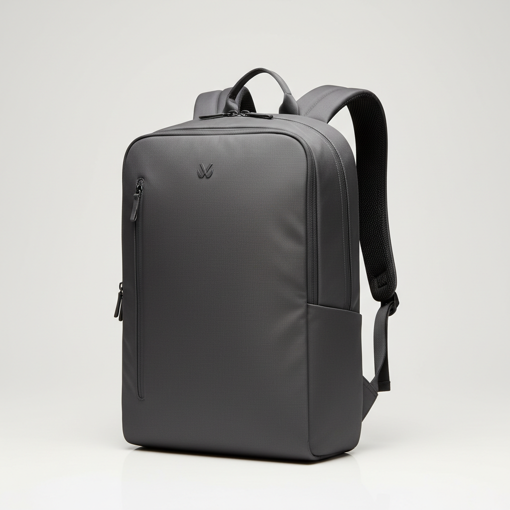 Grå slimmad laptopryggsäck