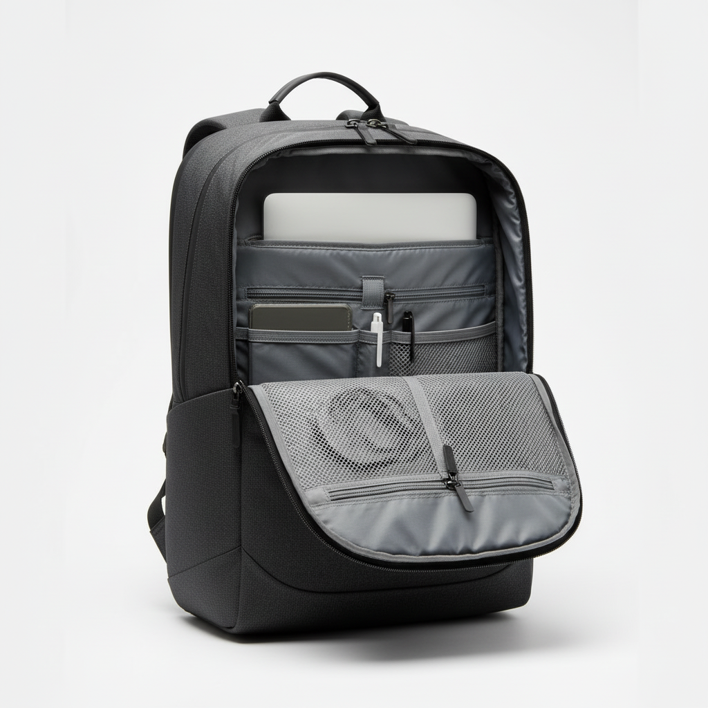 Metro Reflect 24L öppen med laptopfack och framfack