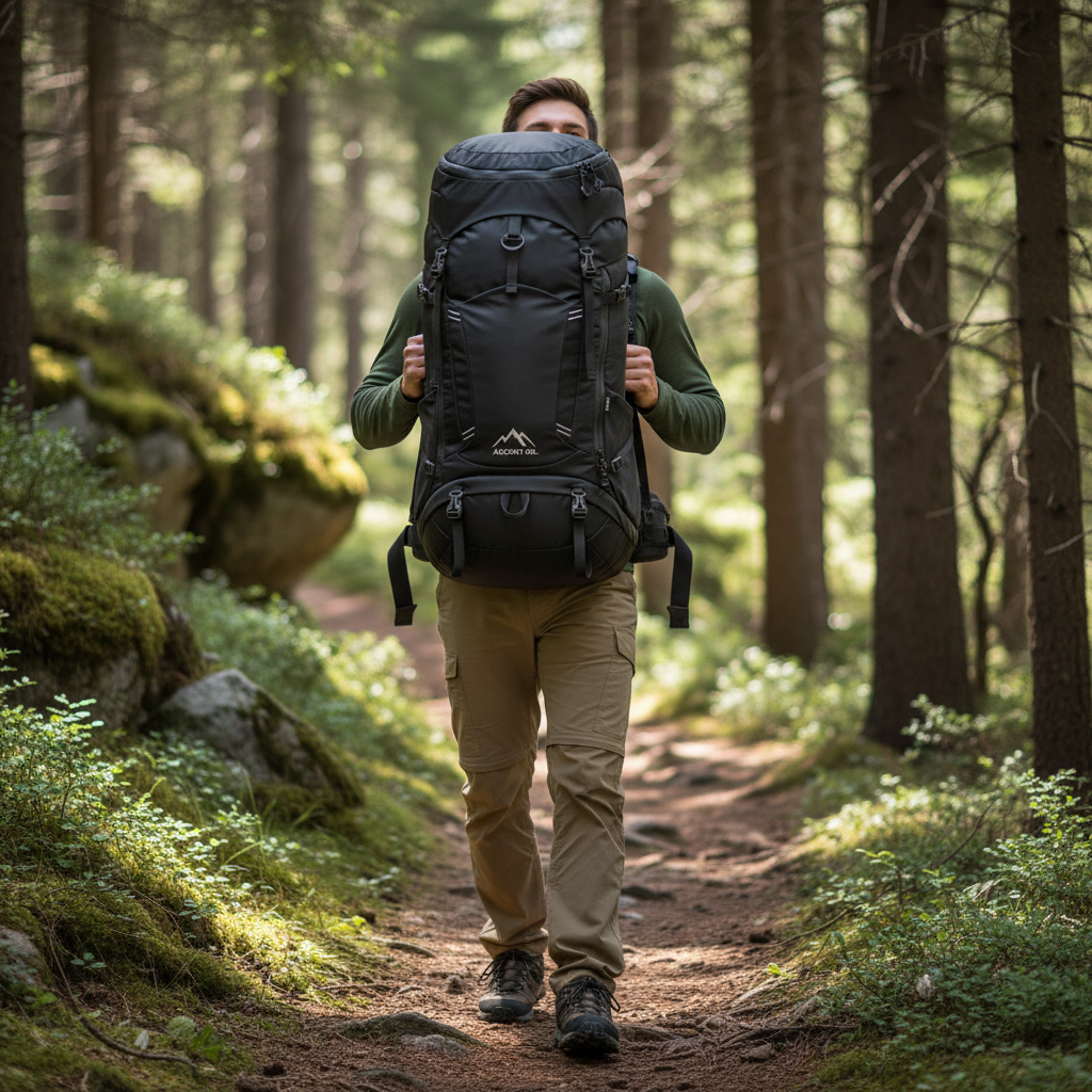 Vandrare med Summit Trail 40L i naturen