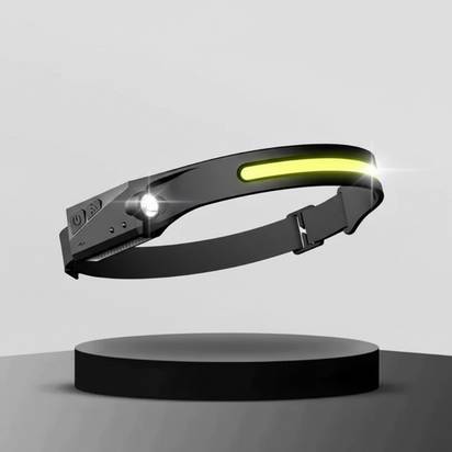 Närbild pannlampa 1000 lumen