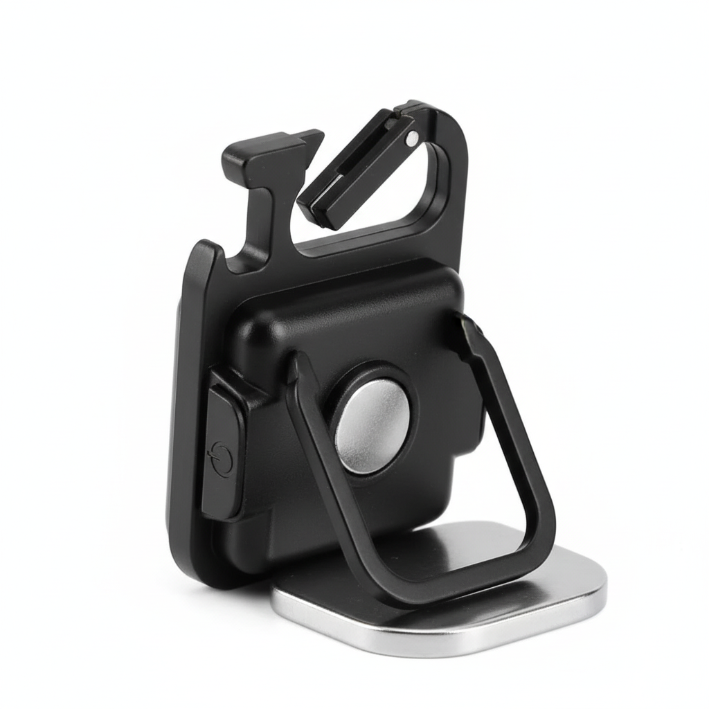 Mini LED Arbetslampa Nyckelring - COB Ficklampa med Magnet & Karbinhake