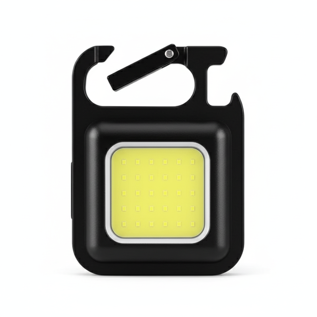 Mini LED Arbetslampa Nyckelring - COB Ficklampa med Magnet & Karbinhake