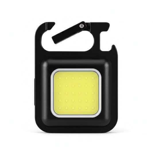 Mini LED Arbetslampa Nyckelring - COB Ficklampa med Magnet & Karbinhake
