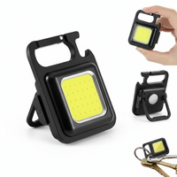 Mini LED Arbetslampa Nyckelring - COB Ficklampa med Magnet & Karbinhake